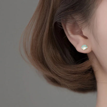 Starfish & Shell 925 Sterling Silver Stud Earrings