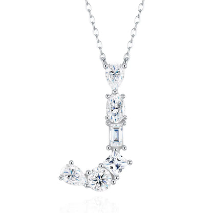 Moissanite Initial 925 Silver Necklace