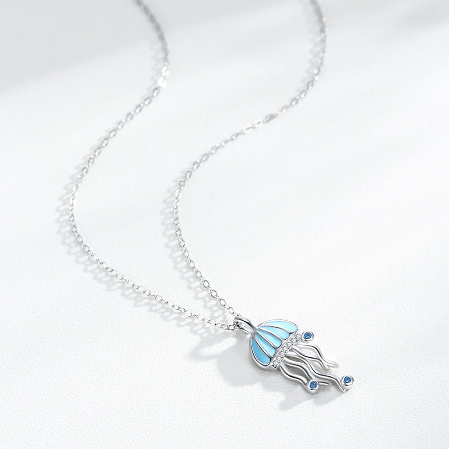 Jellyfish Pendant Necklace – 925 Sterling Silver | Ocean Blue Charm