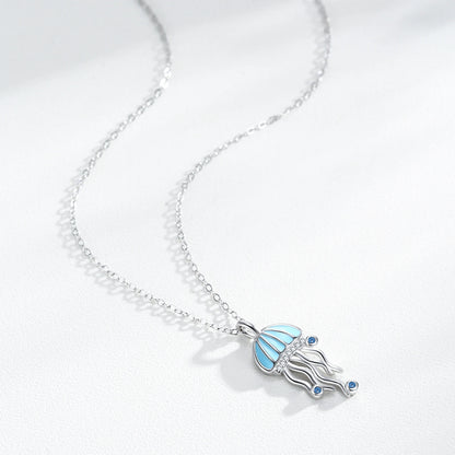 Jellyfish Pendant Necklace – 925 Sterling Silver | Ocean Blue Charm