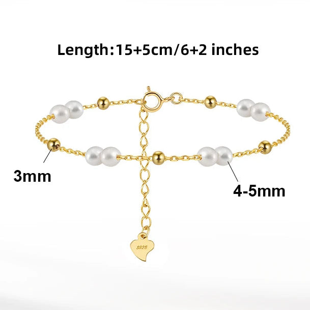 Golden Pearl 925 sterling silver Bracelet