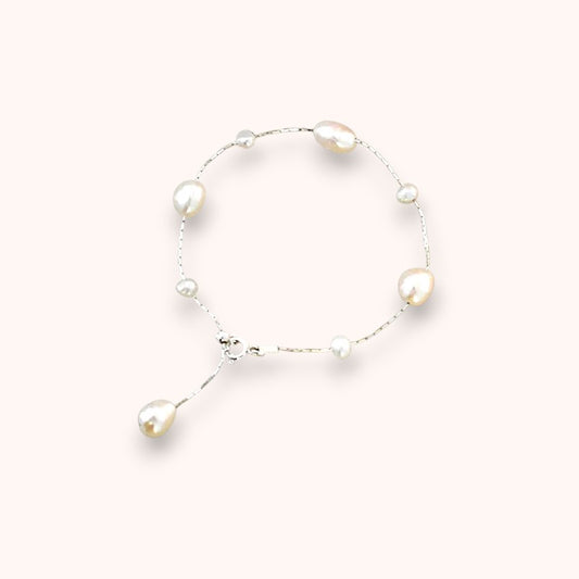 Baroque Freshwater Pearl 925 Sterling Silver Bracelet