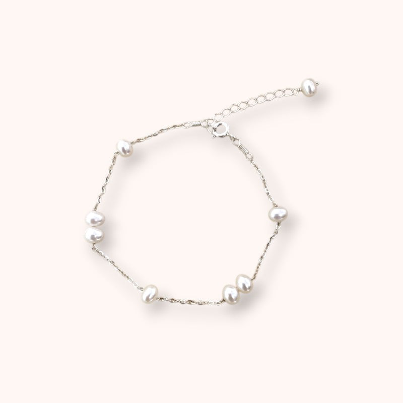 Soft Freshwater Pear 925 Sterling Silver Bracelet