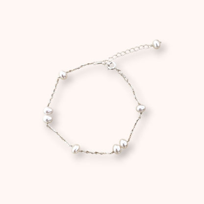 Soft Freshwater Pear 925 Sterling Silver Bracelet