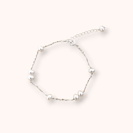Soft Freshwater Pear 925 Sterling Silver Bracelet