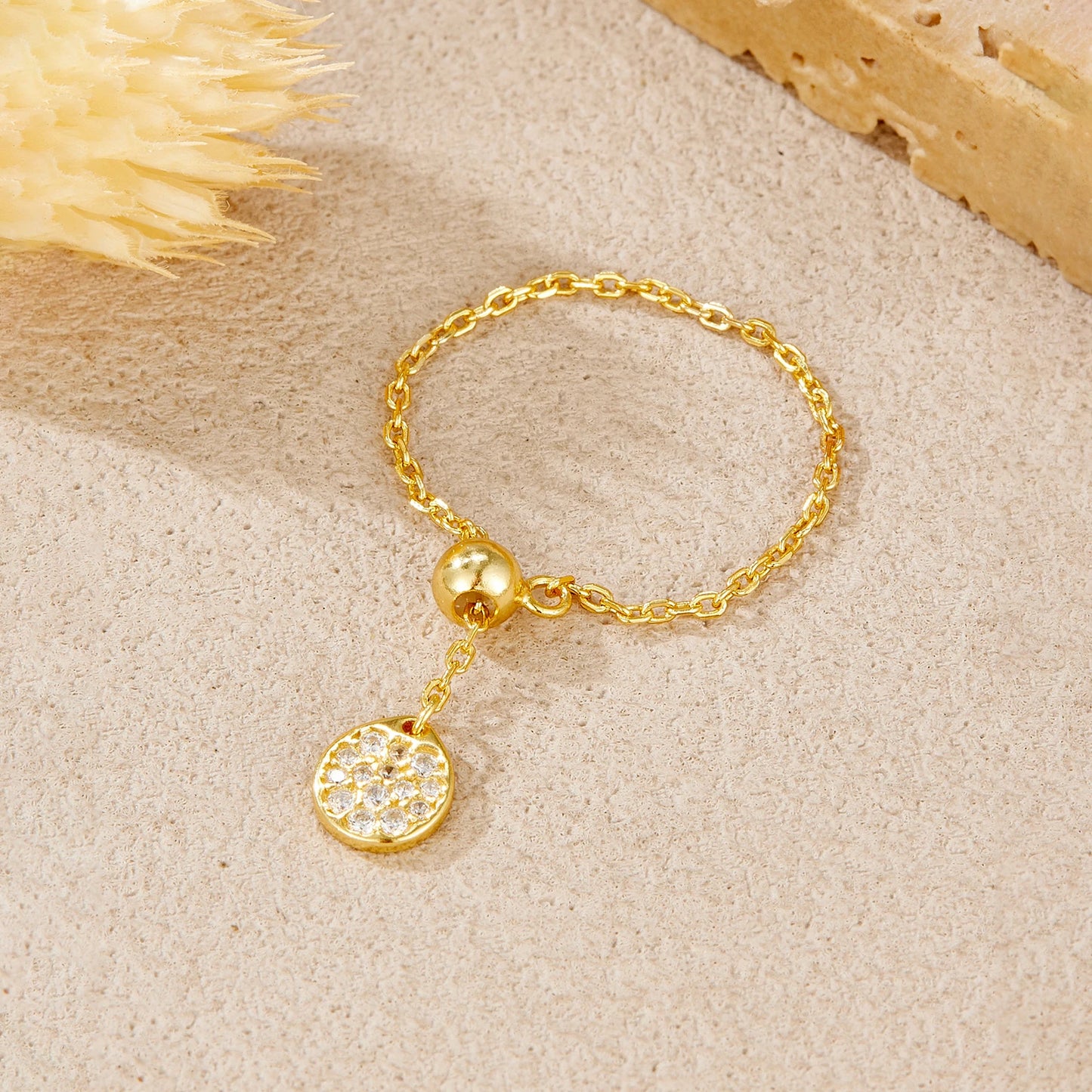 Dainty Flat Charm 925 Sterling Silver Ring