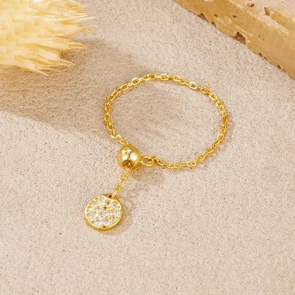 Dainty Flat Charm 925 Sterling Silver Ring