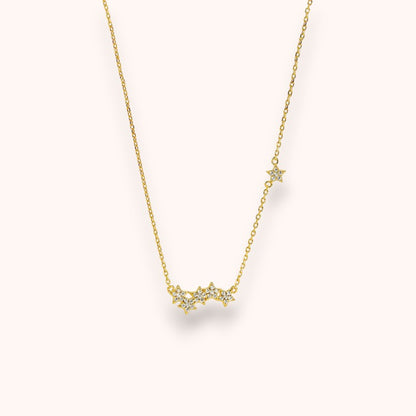 Triple Star Adjustable 925 Sterling Silver Necklace | Minimal Gold Star Jewelry