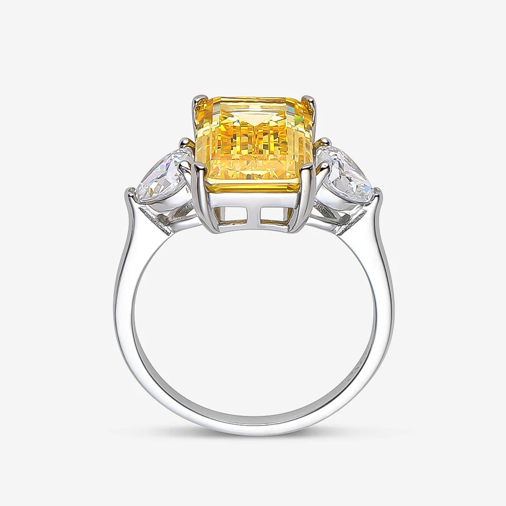 Emerald-Cut Zircon 925 Sterling Silver Ring