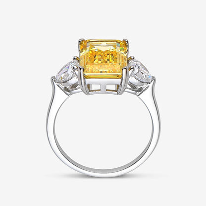 Emerald-Cut Zircon 925 Sterling Silver Ring