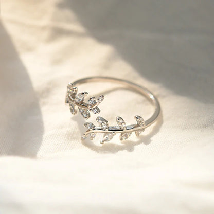Olive Leaf Wrap 925 Sterling Silver Ring