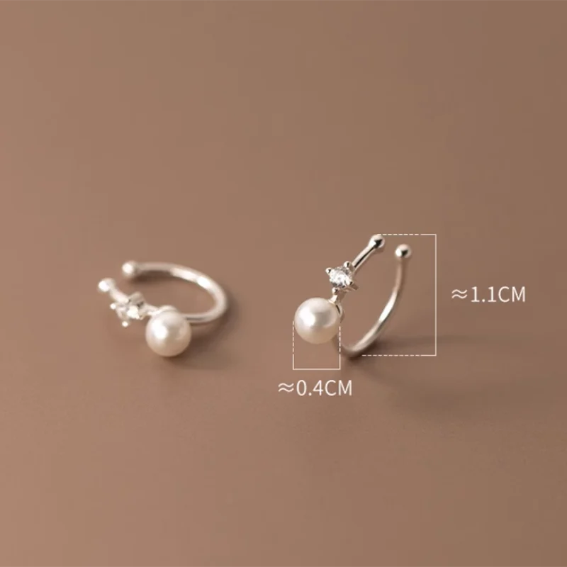 Simple Pearl Ear Cuff – 925 Sterling Silver