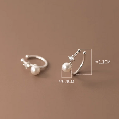 Simple Pearl Ear Cuff – 925 Sterling Silver