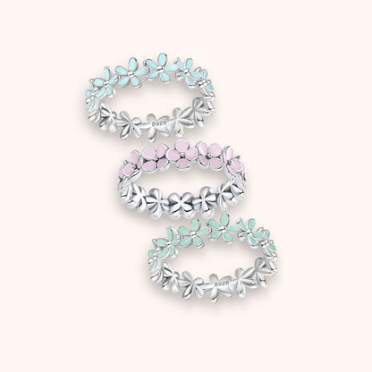 Daisy Flower Band 925 Sterling Silver Ring