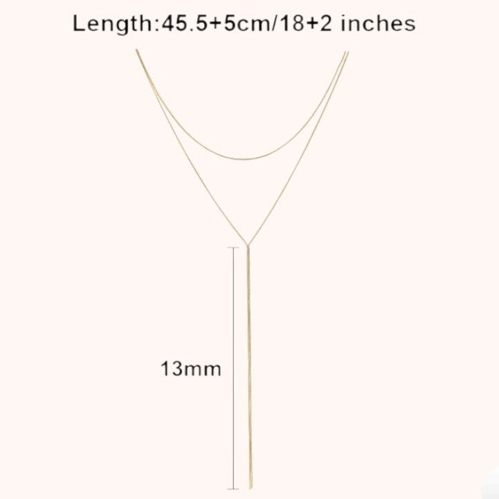 Minimal Y Drop Necklace – 925 Sterling Silver