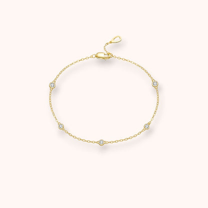 Dainty Zircon Station 925 Sterling Silver Bracelet