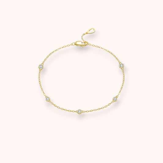 Dainty Zircon Station 925 Sterling Silver Bracelet