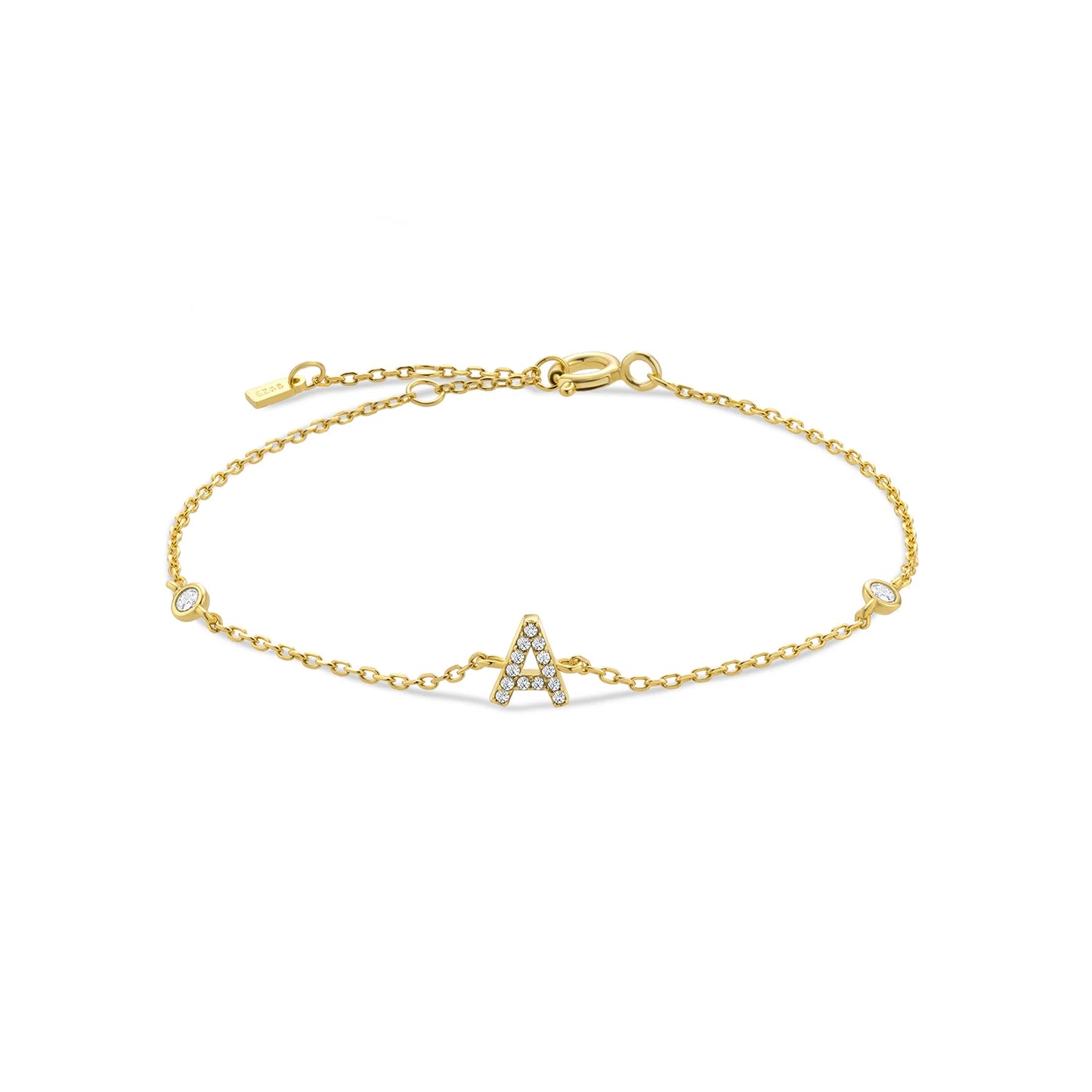 Initial Letter Bracelet (A–Z) – 925 Sterling Silver