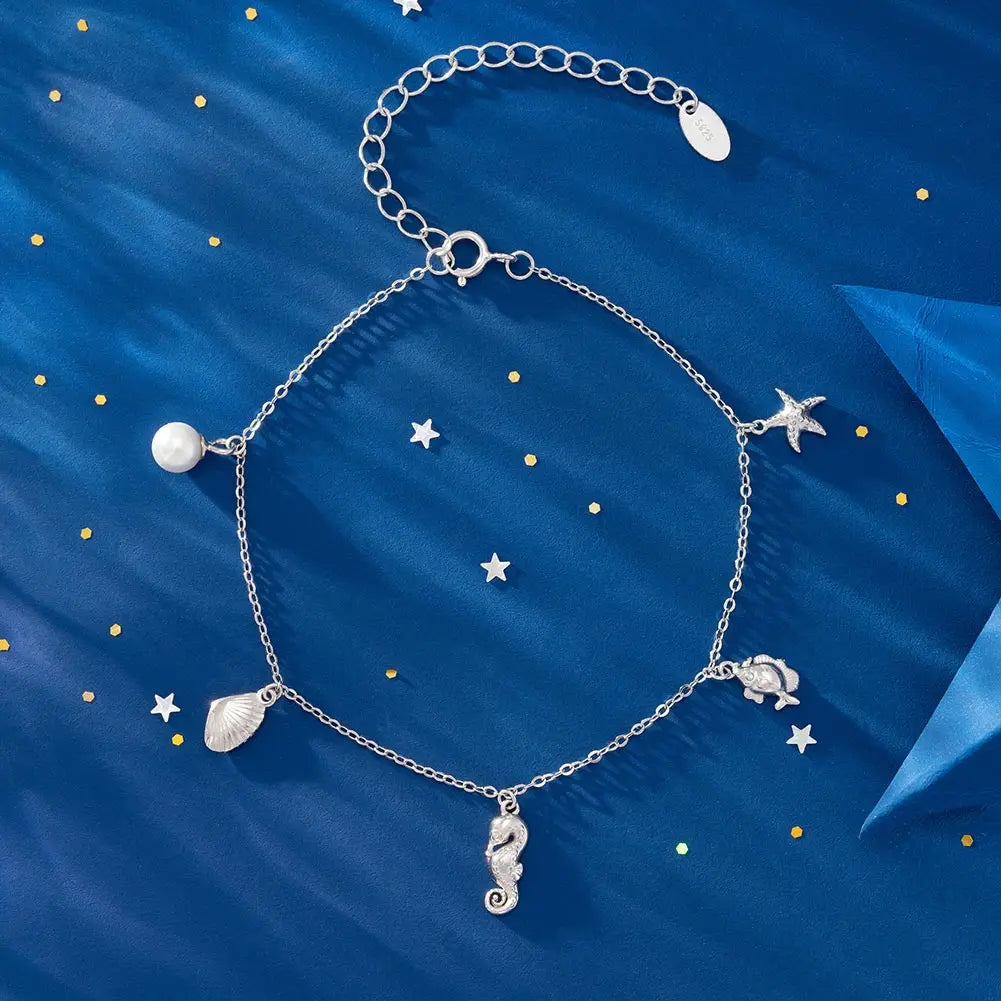 Ocean Charm 925 Sterling Silver Bracelet