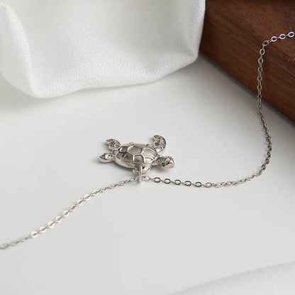 Sea Turtle Charm Necklace | 925 Sterling Silver Turtle Necklace