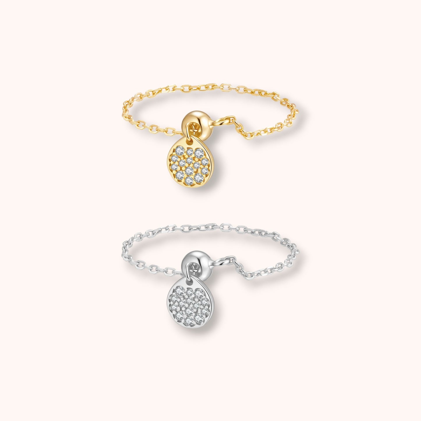 Dainty Flat Charm 925 Sterling Silver Ring