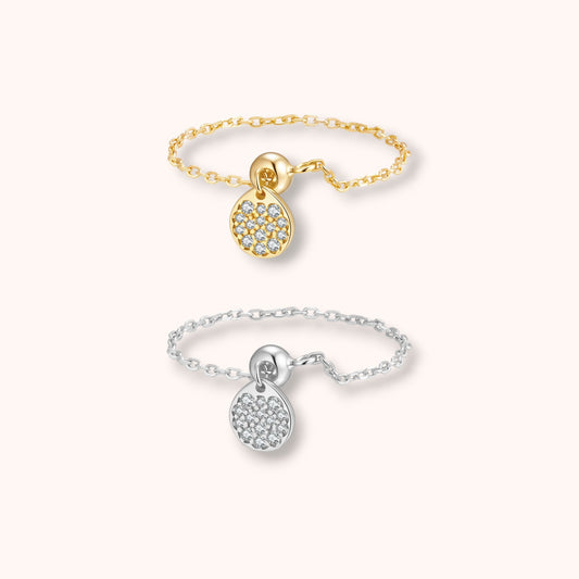 Dainty Flat Charm 925 Sterling Silver Ring