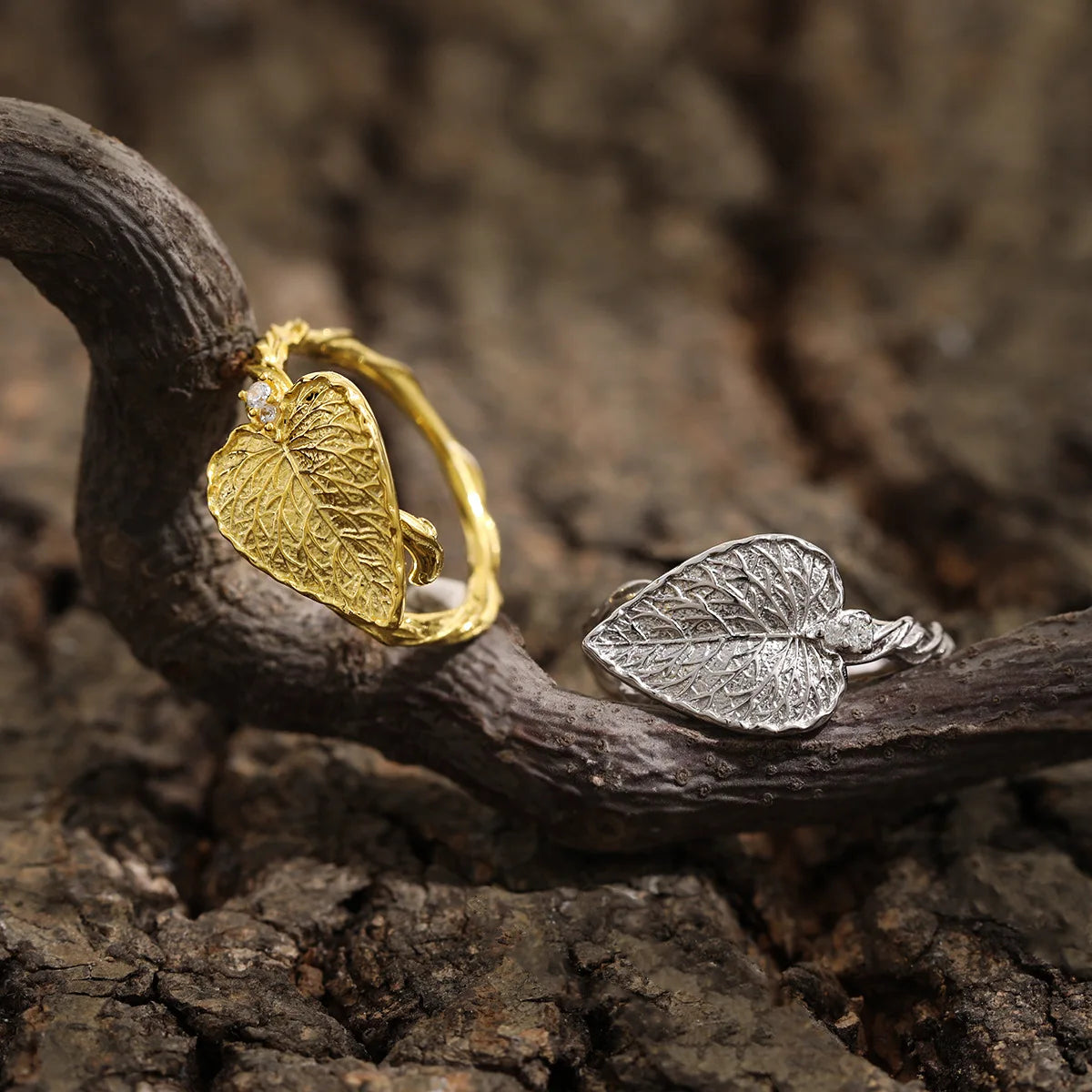 Leaf Adjustable 925 Sterling Silver Ring
