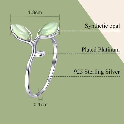 Green Sprout 925 Sterling Silver Ring