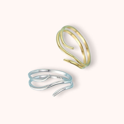 Multi-Layered Simple Open 925 Sterling Silver Ring