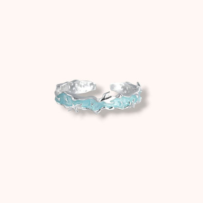 Aqua Ocean Reef Open 925 Sterling Silver Ring