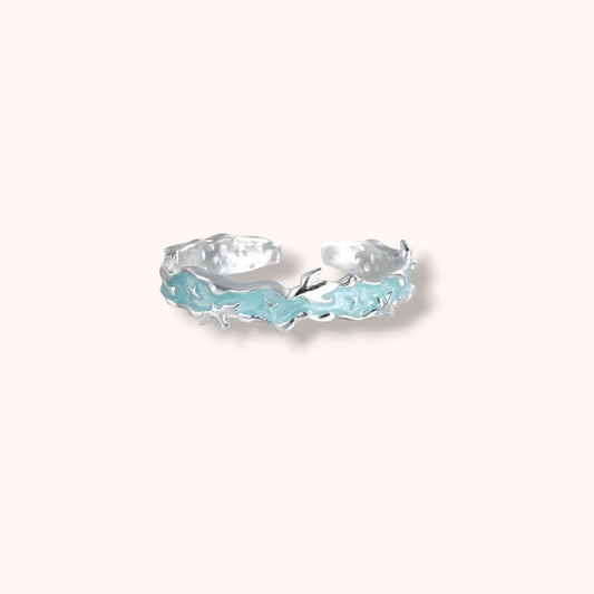 Aqua Ocean Reef Open 925 Sterling Silver Ring