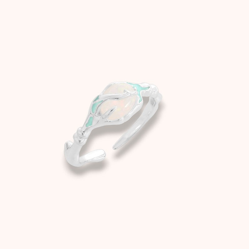 Sea Cradle Irregular Open 925 Sterling Silver Ring