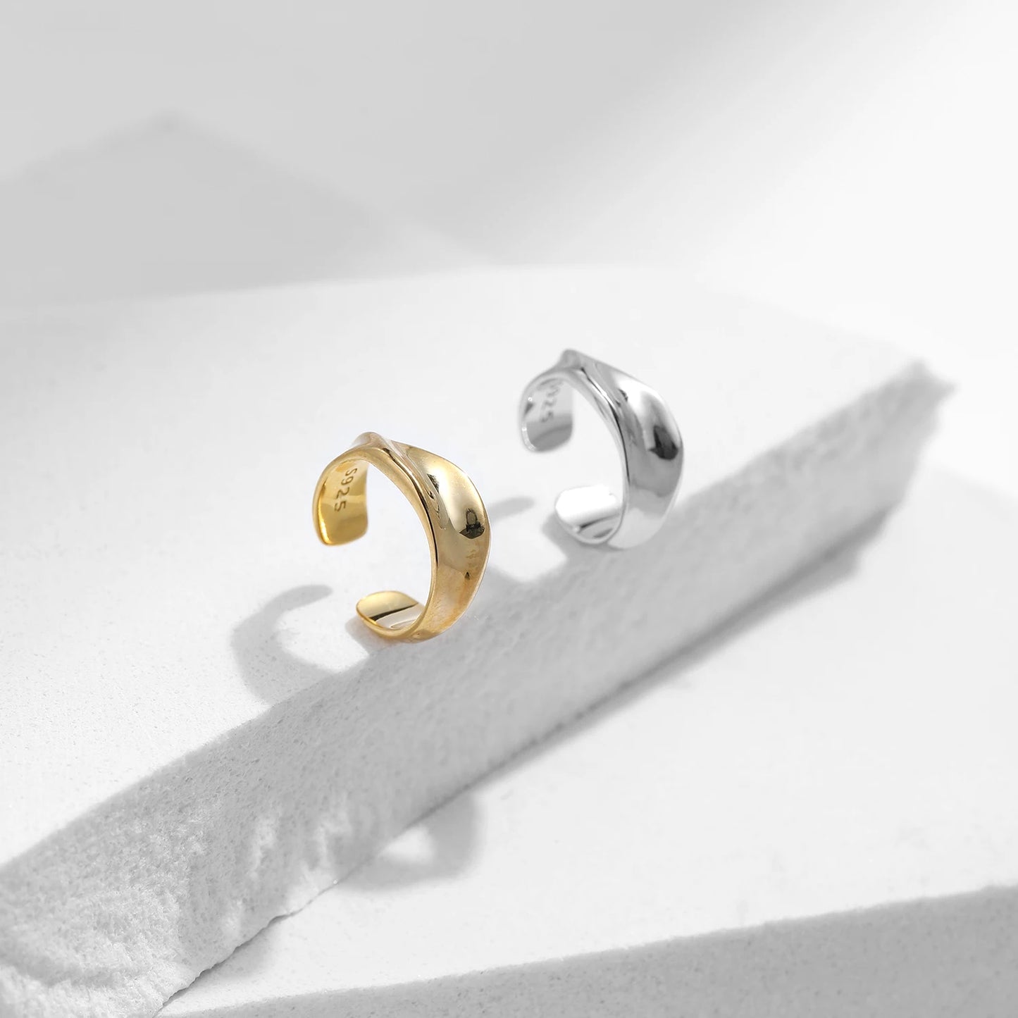 Wave Ear Cuff – 925 Sterling Silver Adjustable Cuff