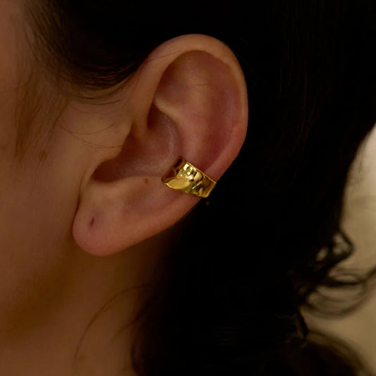 Chunky Sterling Silver Ear Cuff | Clip-On Ear Wrap