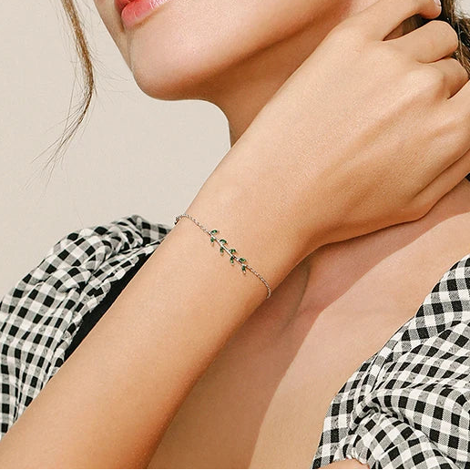 Leaf Cascade 925 Sterling Silver Bracelet