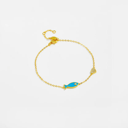 Lucky Fish  925 Sterling Silver Bracelet