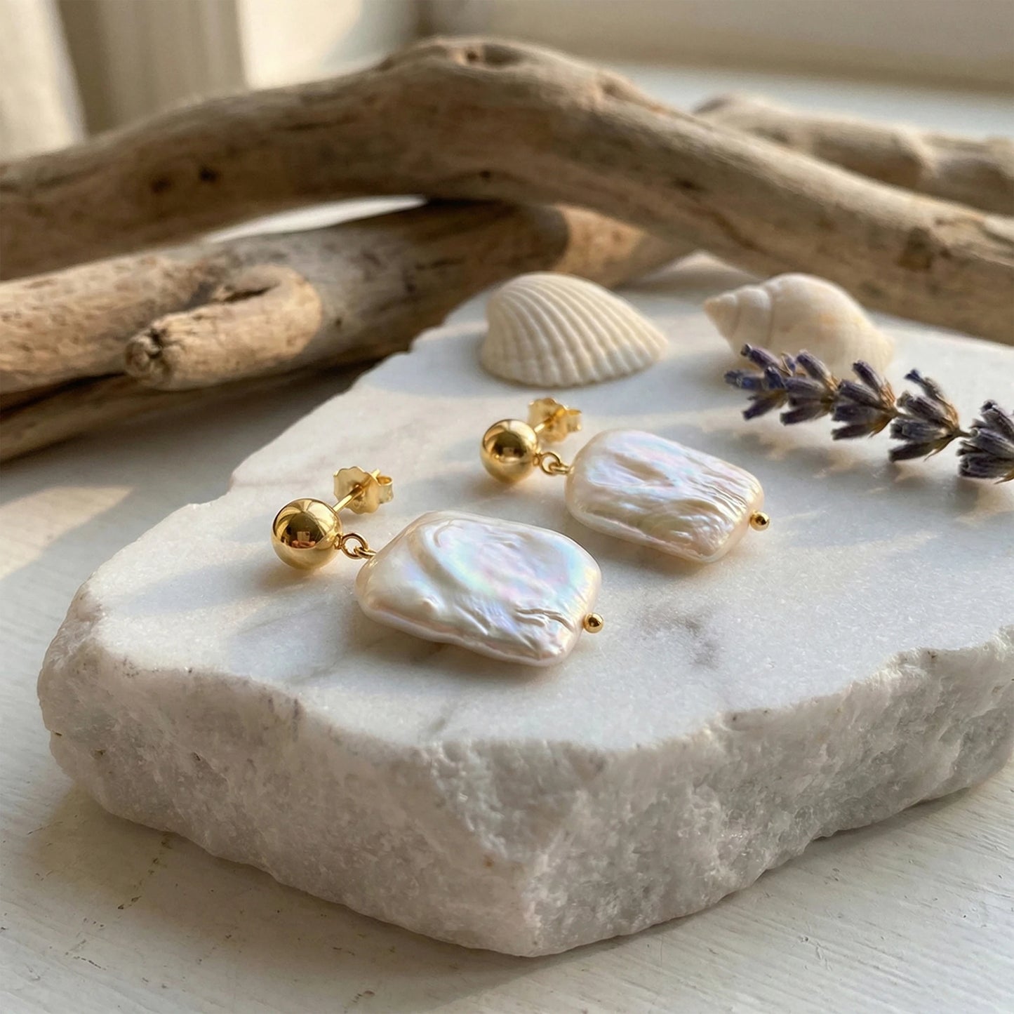 Baroque Freshwater Pearl Drops | 925 sterling silver Earrings