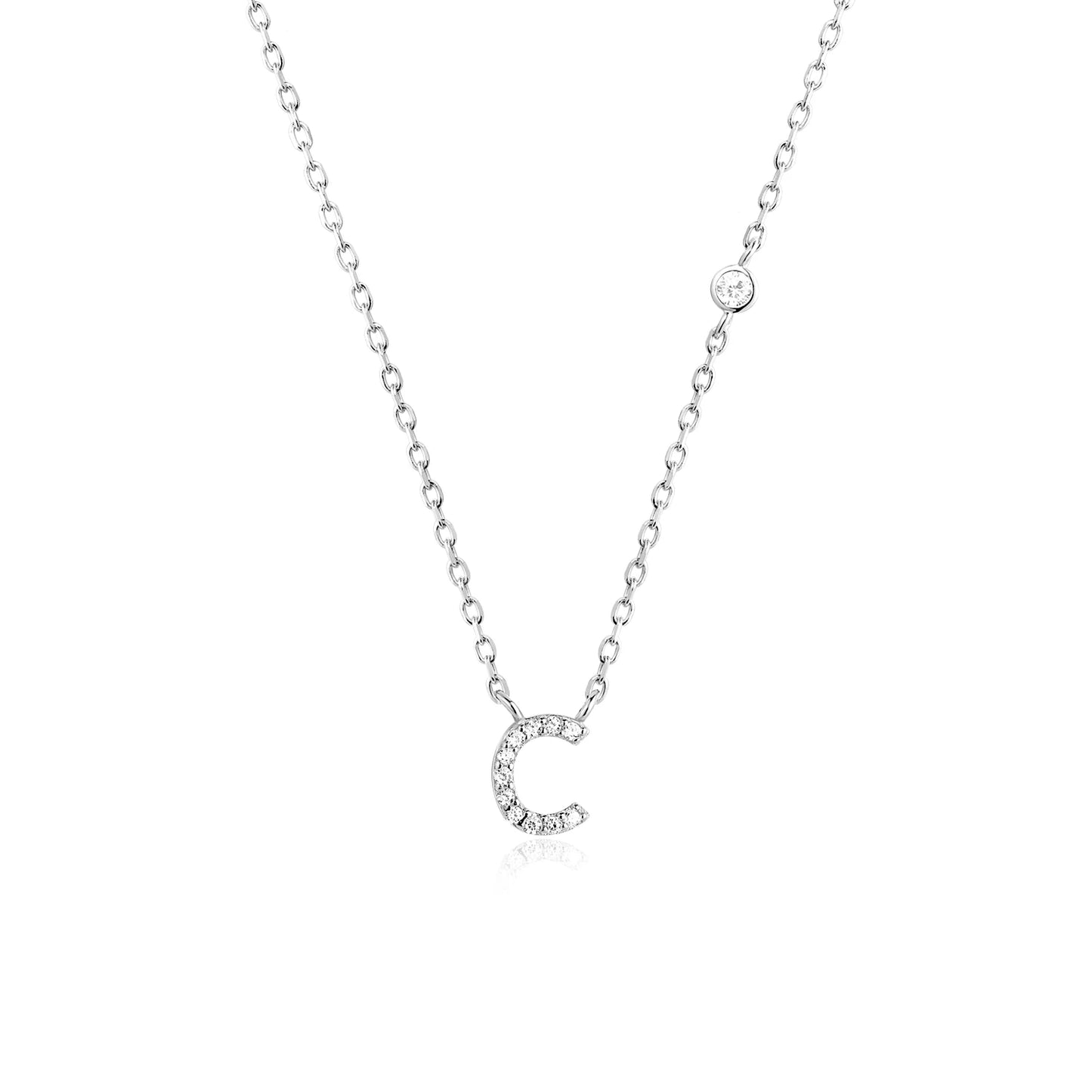 Initial Letter Necklace (A–Z) – 925 Sterling Silver