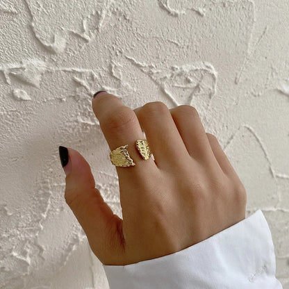 Terra Break Ring – 925 Sterling Silver Textured Open Band