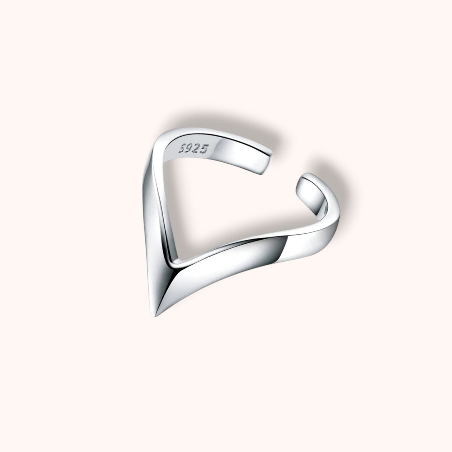 Apical Love 925 Sterling Silver Ring Sculptural Open Ring