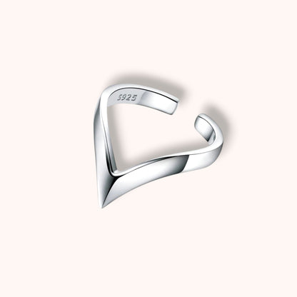 Apical Love 925 Sterling Silver Ring Sculptural Open Ring