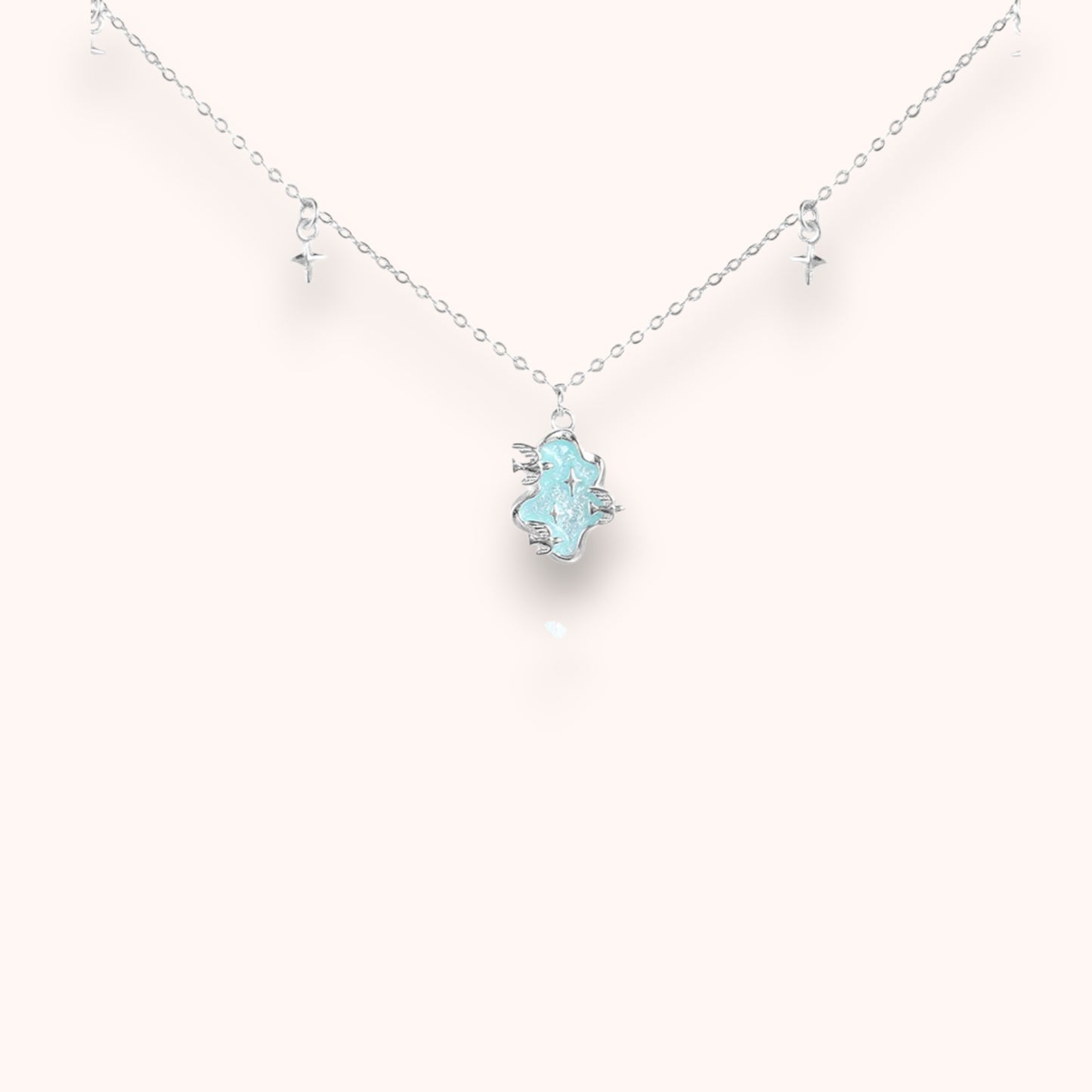 Ocean Drop Charm 925 Sterling Silver Necklace