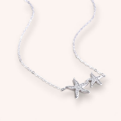 Starfish Duo 925 Sterling Silver Necklace