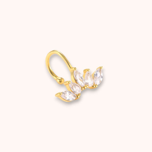 Gold Leaf 925 Sterling Silver Ear Cuff