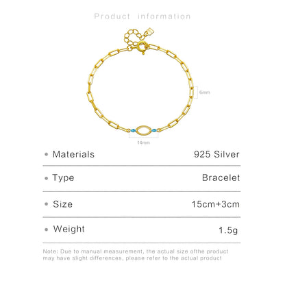 Ocean Link Blue Crystal 925 Sterling Silver Bracelet