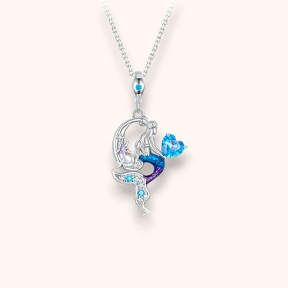 Mermaid Necklace – 925 Sterling Silver Ocean Blue Pendant
