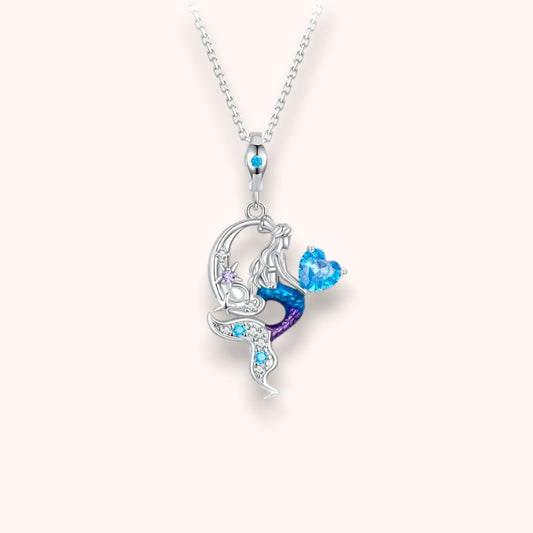Mermaid Necklace – 925 Sterling Silver Ocean Blue Pendant