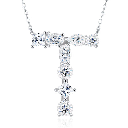 Moissanite Initial 925 Silver Necklace