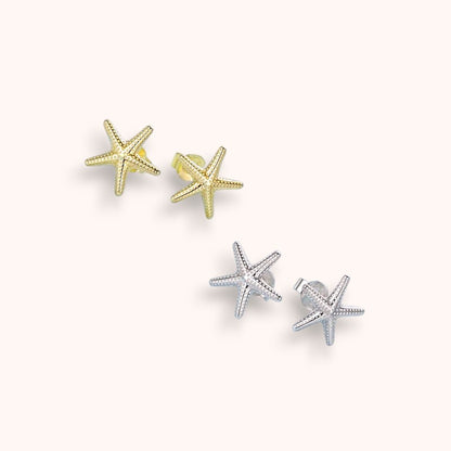 Simple Starfish 925 Sterling Silver Stud Earrings