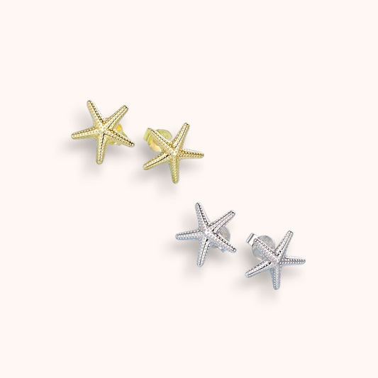 Simple Starfish 925 Sterling Silver Stud Earrings